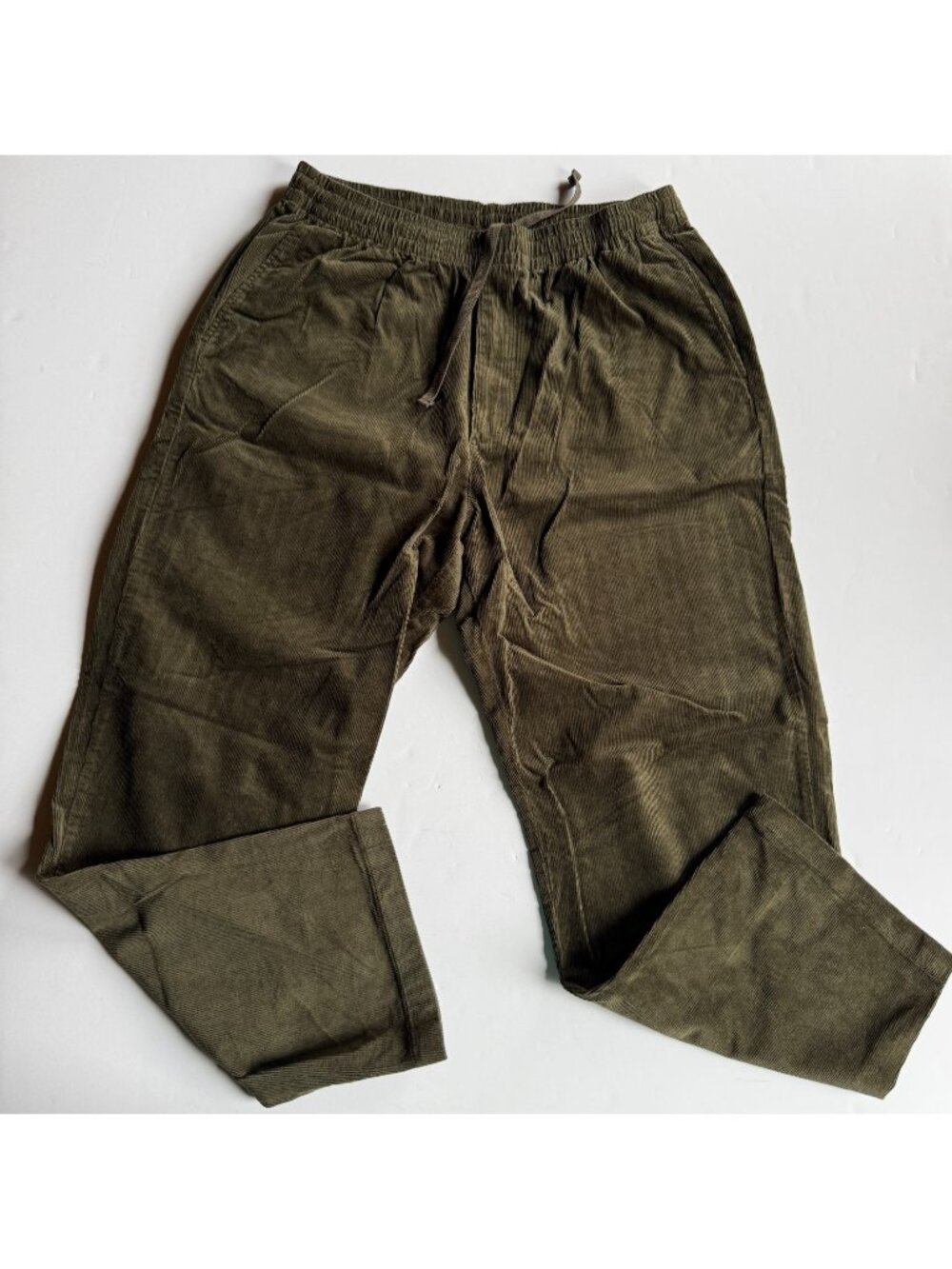 UNIQLO Olive Green Corduroy Easy Pants - Men's Large - Relaxed Fit